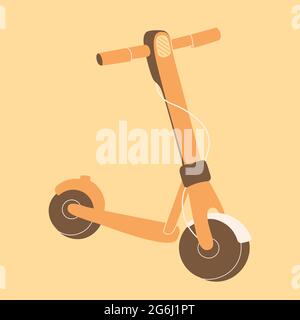 Cartoon electric scooter. Eco friendly personal transport for getting around town. Vector isolated element for design. Stock Vector