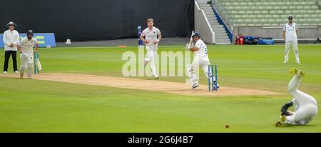 Birmingham, UK. 06th July, 2021. Men's Cricket - LV= County Championship Group One - Warwickshire Bears v Durham Credit: SPP Sport Press Photo. /Alamy Live News Stock Photo