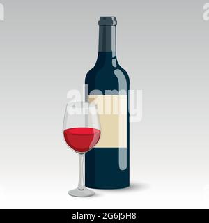 Wine bottle glass menu background. Stock vector Stock Vector