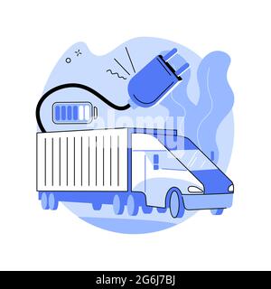 Electric trucks abstract concept vector illustration. Stock Vector