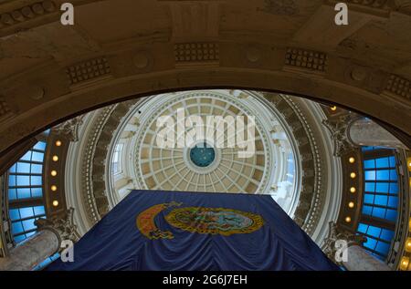 Scenic view of the Idaho State Capitol in Boise from the inside Stock Photo