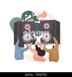 Open air party abstract concept vector illustration. Stock Vector