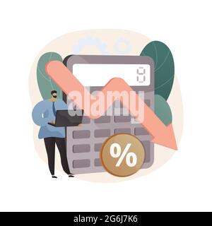 Calculating loss abstract concept vector illustration. Stock Vector