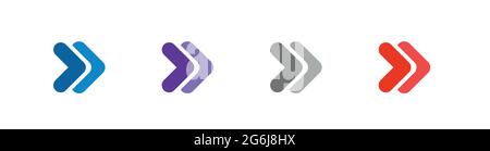 Colourful Arrows web collection on white. Modern graphic direction signs computer screen arrows Stock Vector