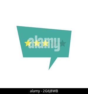 Three stars rate on the rate feedback concept. Stock vector Stock Vector