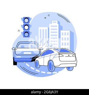 Traffic accident abstract concept vector illustration. Stock Vector