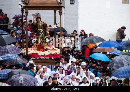 Christian Good Friday Procession in Quito Ecuador Stock Photo