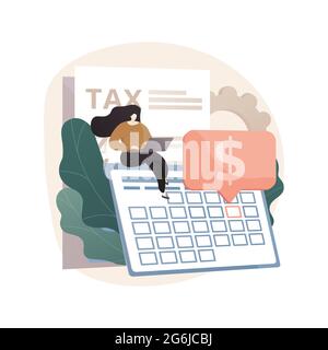 Tax payment deadline abstract concept vector illustration. Stock Vector