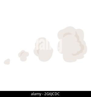 Cartoon explosion, steam clouds, puff, mist, fog, watery vapour. Special effect. Stock Vector