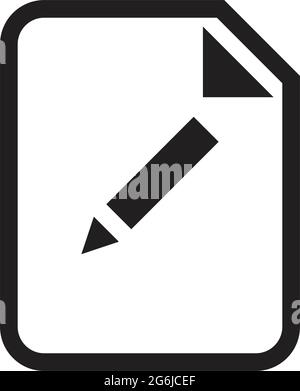 Edit document file icon vector with editing symbol for business application data and finance in a outline glyph pictogram illustration Stock Vector