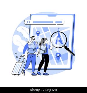 Smart tourism system abstract concept vector illustration. Stock Vector