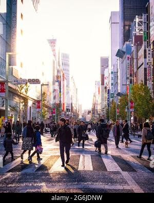 pedestrians on the Ginza Chuo dori Stock Photo - Alamy