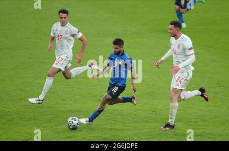 ERIC GARCIA. LORENZO INSIGNE, AYMERIC LAPORTE, ITALY V SPAIN, 2021 Stock Photo