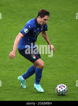 Italy's Federico Chiesa during the UEFA Euro 2020 semi final match at Wembley Stadium, London. Picture date: Tuesday July 6, 2021. Stock Photo