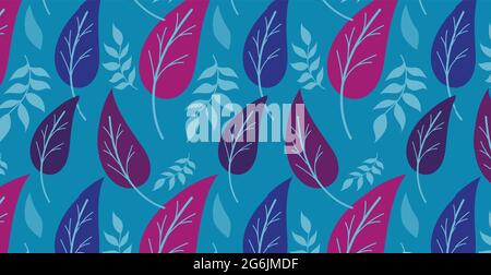 Seamless pattern, different leaves and branches - Vector illustration Stock Vector
