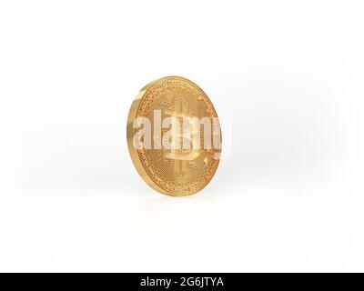 Golden bitcoin coin crypto money isolated on white background Stock Photo