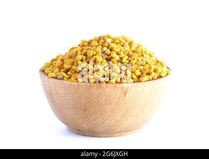 A Bowl of Pellets of Yellow Bee Pollen Stock Photo