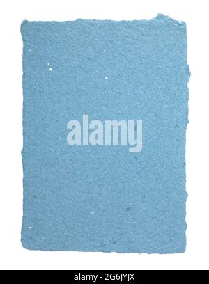 Blue Handmade Paper on a White Background Stock Photo