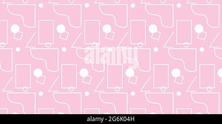 Seamless background pattern, various geometric shapes - Vector illustration Stock Vector