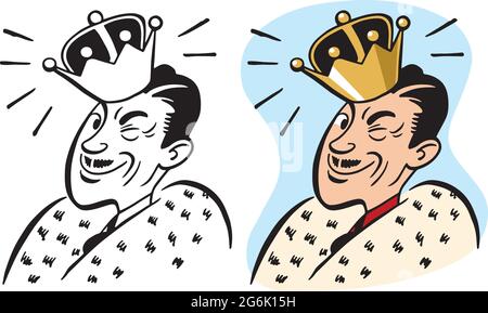 Royal King Crown Vintage Retro Style Illustration Stock Vector Image ...