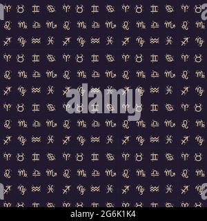 Seamless pattern, signs of the zodiac - Vector illustration Stock Vector