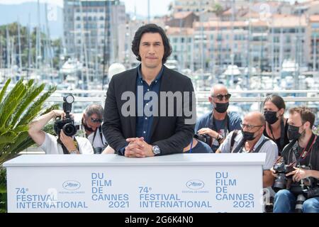 Cannes, France. 06th July, 2021. Adam Driver attends the 'Annette' photocall during the 74th annual Cannes Film Festival on July 06, 2021 in Cannes, France. Credit: Imagespace/Alamy Live News Stock Photo