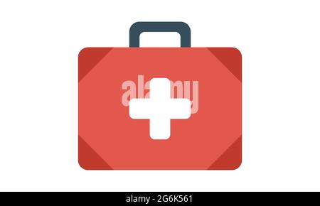 First aid kit icon medical bag vector isolated on white background EPS 10 Stock Vector