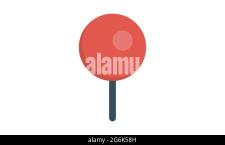 Red push pin icon flat style vector image Stock Vector