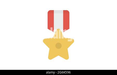 Medal Icon in trendy flat style isolated on white background. Medal symbol for your web site design, logo, app, UI. Vector illustration, EPS10. Stock Vector