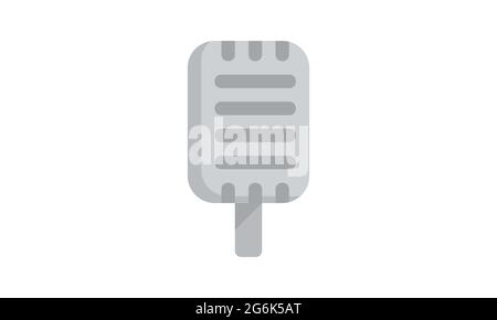 Microphone icon flat style vector image Stock Vector