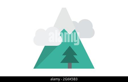 Mountain icon on white background vector image Stock Vector