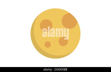 full moon icon over white background, flat style, vector illustration Stock Vector