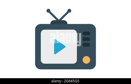 Tv icon in flat style television symbol vector image Stock Vector