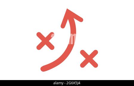 Tactics icon vector isolated on white background, Tactics sign, linear sport symbols Stock Vector