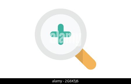 Zoom in icon magnifying glass in a circle plus vector image Stock Vector