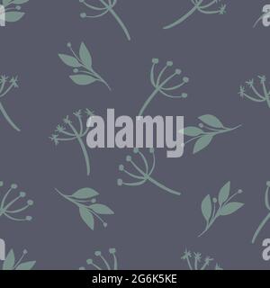Seamless pattern, different leaves and branches - Vector illustration Stock Vector