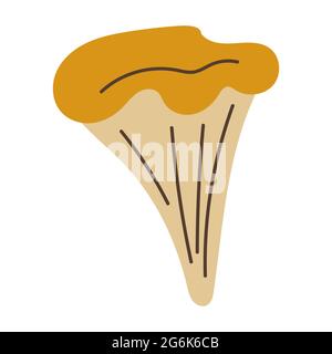 Chanterelle mushroom flat style forest element ico Stock Vector