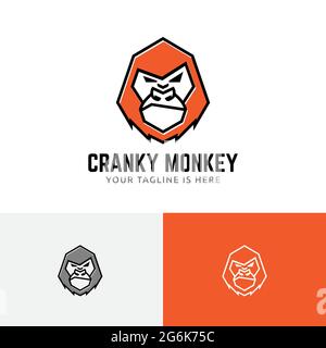 Cranky Monkey Angry Gorilla Jungle Esport Game Logo Stock Vector