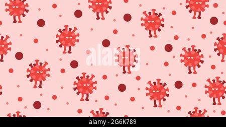 Seamless pattern, novel coronavirus COVID-19 virus - Vector illustration Stock Vector