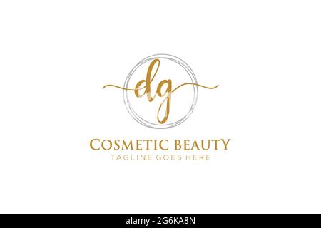 DG Feminine logo beauty monogram and elegant logo design, handwriting ...