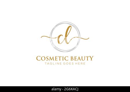 CL Feminine logo beauty monogram and elegant logo design, handwriting logo of initial signature, wedding, fashion, floral and botanical with creative Stock Vector