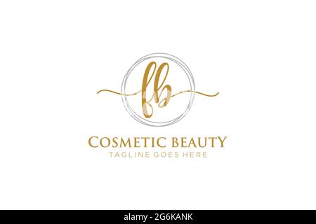 FB Feminine logo beauty monogram and elegant logo design, handwriting logo of initial signature, wedding, fashion, floral and botanical with creative Stock Vector