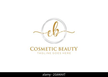 EB Feminine logo beauty monogram and elegant logo design, handwriting logo of initial signature, wedding, fashion, floral and botanical with creative Stock Vector