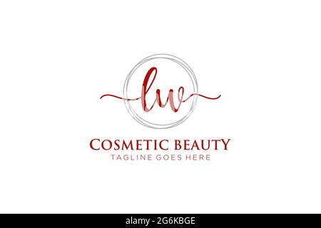 LW Feminine logo beauty monogram and elegant logo design, handwriting logo of initial signature, wedding, fashion, floral and botanical with creative Stock Vector