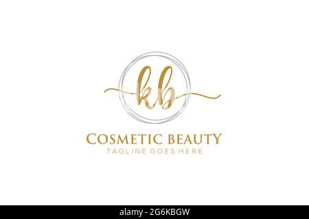 KB Feminine logo beauty monogram and elegant logo design, handwriting logo of initial signature, wedding, fashion, floral and botanical with creative Stock Vector