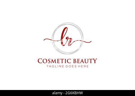 LR Feminine logo beauty monogram and elegant logo design, handwriting logo of initial signature, wedding, fashion, floral and botanical with creative Stock Vector