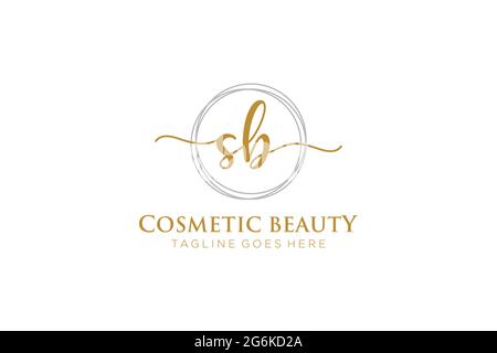 SB Feminine logo beauty monogram and elegant logo design, handwriting logo of initial signature, wedding, fashion, floral and botanical with creative Stock Vector