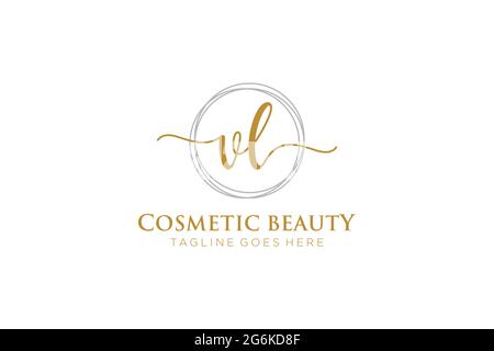 Initial vl beauty monogram and elegant logo design