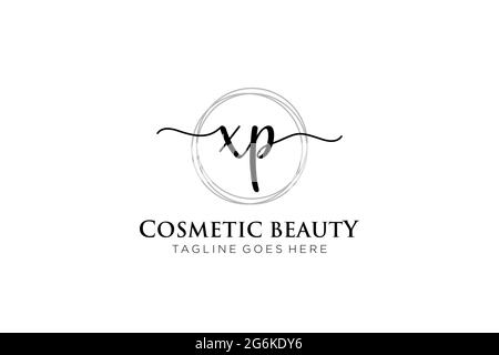 XP Feminine logo beauty monogram and elegant logo design, handwriting logo of initial signature, wedding, fashion, floral and botanical with creative Stock Vector