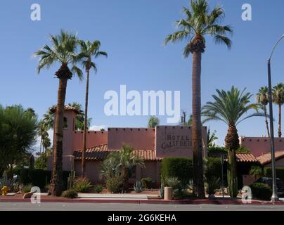 Palm Springs, California, USA 24th June 2021 A general view of atmosphere of Hotel California at 424 E. Palm Canyon Drive on June 24, 2021 in Palm Springs, California, USA. Photo by Barry King/Alamy Stock Photo Stock Photo